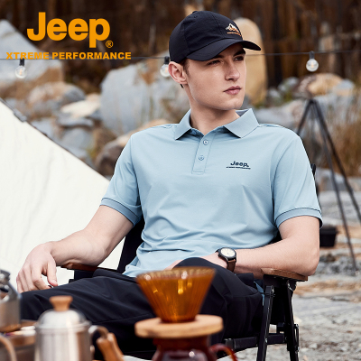 Jeep吉普polo衫男士夏季排汗透气防晒速干衣户外吸湿休闲短袖T恤