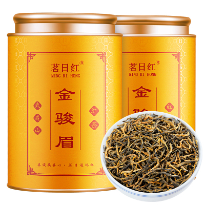 茗日红 金骏眉茶叶 特级正宗武夷山红茶 蜜香型金俊眉散装罐装500g