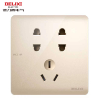 德力西电气(DELIXI ELECTRIC)开关插座面板 CD219大板无边框系列 经典款 七孔-12只/盒-玫瑰金