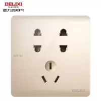 德力西电气(DELIXI ELECTRIC)开关插座面板 CD219大板无边框系列 经典款 七孔-12只/盒-玫瑰金