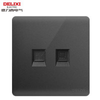 德力西电气(DELIXI ELECTRIC)开关插座面板 CD219大板无边框系列 经典款 电话网线-12只/盒-枪灰色