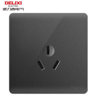 德力西电气 开关插座面板 CD219大板无边框系列 经典款 16A三孔-空调-12只/盒-枪灰色