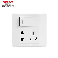 德力西电气(DELIXI ELECTRIC)开关插座面板 CD210系列 基础款 一开双控+五孔-12只/盒