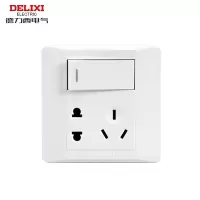 德力西电气(DELIXI ELECTRIC)开关插座面板 CD210系列 基础款 一开双控+五孔-12只/盒
