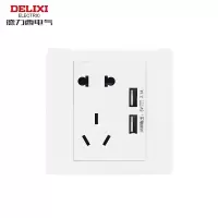 德力西电气(DELIXI ELECTRIC)开关插座面板 CD210系列 基础款 五孔+双USB-10只/盒