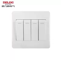 德力西电气(DELIXI ELECTRIC)开关插座面板 CD210系列 基础款 四开双带荧光-12只/盒