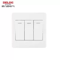 德力西电气(DELIXI ELECTRIC)开关插座面板 CD210系列 基础款 三开单带荧光-12只/盒