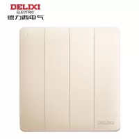 德力西 CD821 开关类 四开双控 金色 HAEG864K2/C 面板开关