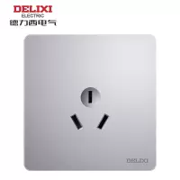 德力西 CD821 插座类 三孔插座 银色 16A 250V HAE86S16/Y 面板开关