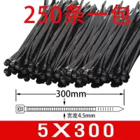 德力西尼龙塑料扎带卡扣强力束线带绳电线捆绑带固定器自锁式黑色 5X300 250条