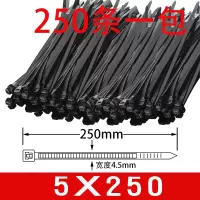 德力西尼龙塑料扎带卡扣强力束线带绳电线捆绑带固定器自锁式黑色 5X250 250条