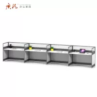 质凡屏风员工位简约现代职员办公桌 直行四人位6000*700*1100mm
