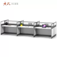 质凡屏风员工位简约现代职员办公桌 六人位4500*1400*1100