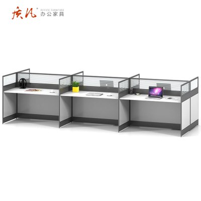 质凡屏风员工位简约现代职员办公桌 六人位4500*1400*1100