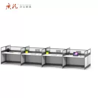 质凡屏风员工位简约现代职员办公桌 八人位6000*1400*1100mm