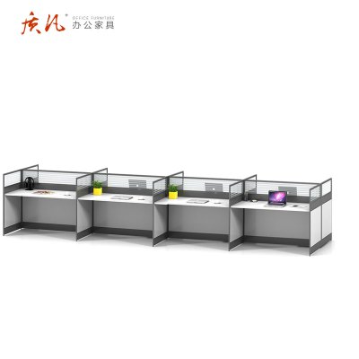 质凡屏风员工位简约现代职员办公桌 八人位6000*1400*1100mm