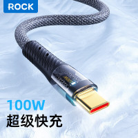 ROCK洛克Z21100W透明Type-C数据线(USBTOC)1.2mRCB0836昼夜黑藤萝紫