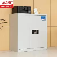 龙之泰 电子保密柜存储柜资料密码锁保密储物柜灰白色矮柜 单节内二抽 电子密码锁