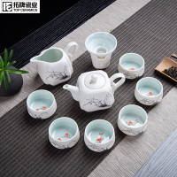 拓牌 12头高白3角杯 精品雪花 茶具套装