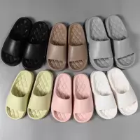 A499光面格子底款凉拖鞋