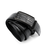 PLOVER香港啄木鸟高端头层牛皮鳄鱼纹皮带GD00008-DA-G1黑色