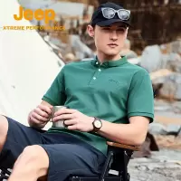 Jeep吉普官方冰感体恤polo衫夏季透气短袖T恤小翻领商务休闲男装
