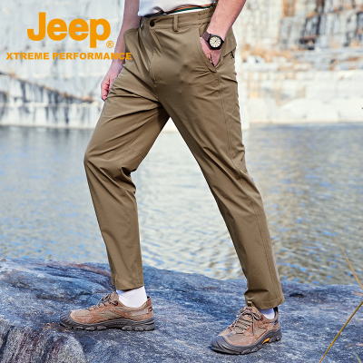 Jeep吉普速干裤夏季upf50+运动裤男户外徒步登山裤防水透气长裤