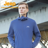 Jeep吉普连帽软壳衣男户外防水保暖摇粒绒外套抗静电牧马人夹克
