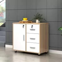 鑫广顺 欧式办公柜一门三抽浅白钢脚 80cm*40cm*65cm 单位:个