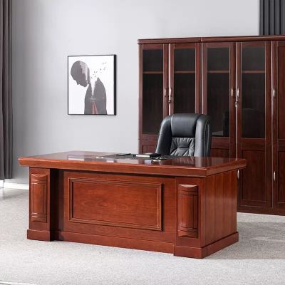 晋鑫辉 实木皮职员桌办公家具老板桌总裁桌油漆大气经理主管桌椅组合