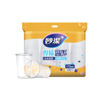 妙洁塑料杯一次性杯子 170毫升100只(1包100只)