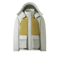 挪客Naturehike户外加厚连帽羽绒服香草绿拼橄榄绿 XXL CYY2341AA014