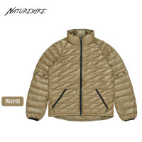 挪客Naturehike菱形格可脱卸羽绒服户外男女保暖透气鹅 陶砂棕 L CNH22YR003