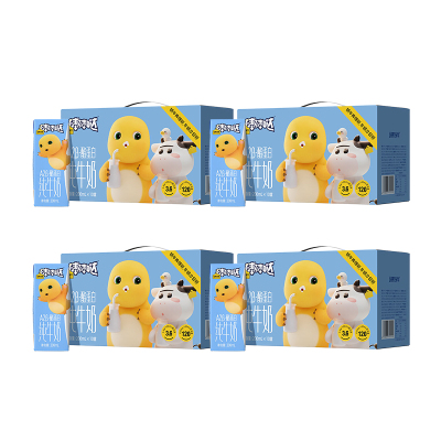 认养一头牛A2β酪蛋白200ml*10盒*4提儿童奶奶龙联名款加赠200ml*10盒纯奶一箱