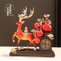 红色柿柿如意摆件材质:树脂 颜色:白色+白色 规格:长24cm*高27.5cm*宽12cm装饰摆件 (个)