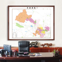 佑圣2024版中国世界地图 典雅红褐色框 90*123cm