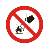 提石 铝板圆形禁止用水灭火标识牌 警告提示牌 标志牌40*40cm