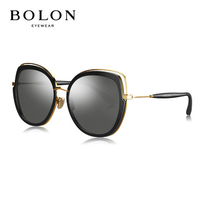 暴龙(BOLON)太阳镜女款经典时尚太阳眼镜蝶形防晒户外偏光墨镜 BL6038D11