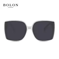 暴龙(BOLON)眼镜太阳镜板材墨镜女防晒开车大框露营可配度数BL3109 C95-镜片紫灰/镜框白色
