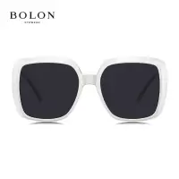 暴龙(BOLON)暴龙眼镜大框防晒眼镜偏光墨镜时尚太阳镜女开车BL3092 A90-紫灰/白色非偏光