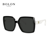 暴龙(BOLON)眼镜新款方形女款太阳镜休闲偏光墨镜BL3085 C11-镜片灰色/镜腿白色