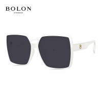 暴龙(BOLON)眼镜新款方形女款太阳镜休闲偏光墨镜BL3085 C91-镜片紫灰/镜腿白色