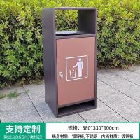 户外垃圾桶环卫分类果皮箱不锈钢 泥黄带扣手