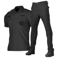 速干作训服教官服战训服保安服作战服户外训练工作服套装夏季新款男 黑色短袖 XXXL(185/112)