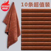 妙家帝家政保洁专用毛巾吸水桌布百洁布家务清洁抹布咖啡色十条装30x60cm 1件