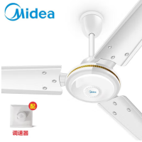 美的吊扇48/56吋家用客厅铁叶大风力宿舍工厂楼顶扇吸顶风扇 FC140-BA 56吋白色
