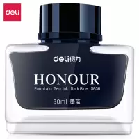 得力(deli)S636 30ml非碳素钢笔墨水 非碳素不堵笔 墨蓝色30ml 单瓶装