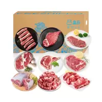 盒马-甄选牛肉礼盒套餐-G款(4480克)战斧牛排、眼肉牛排、西冷牛排、上脑牛排 、菲力牛排、带芯牛腱、牛脖骨等