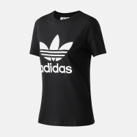 阿迪达斯阿迪达斯(Adidas)三叶草运动秋女装大LOGO款短袖T恤