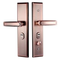 防盗门把手 红古铜款双拉簧多功能 7公分门厚